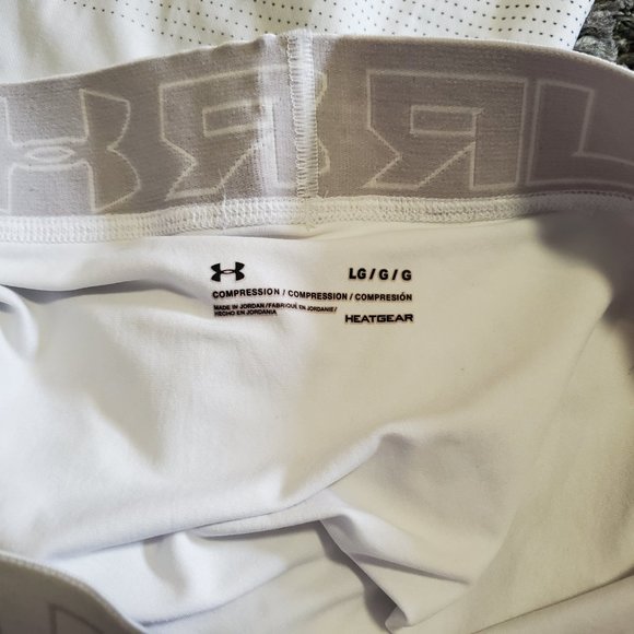 Under Armour Men's White and Black Compression Pants - Picture 5 of 5